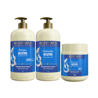 Kit Neutro Bio Extratus Shampoo, Condicionador 1L e Banho de Creme 500g