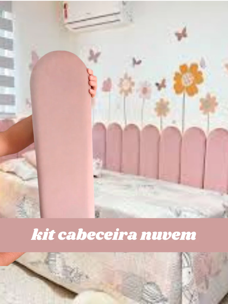 Kit Cabeceira Estofada Nuvem Suede Adesiva 20x60 Solteiro Casal Queen King solteiro em L