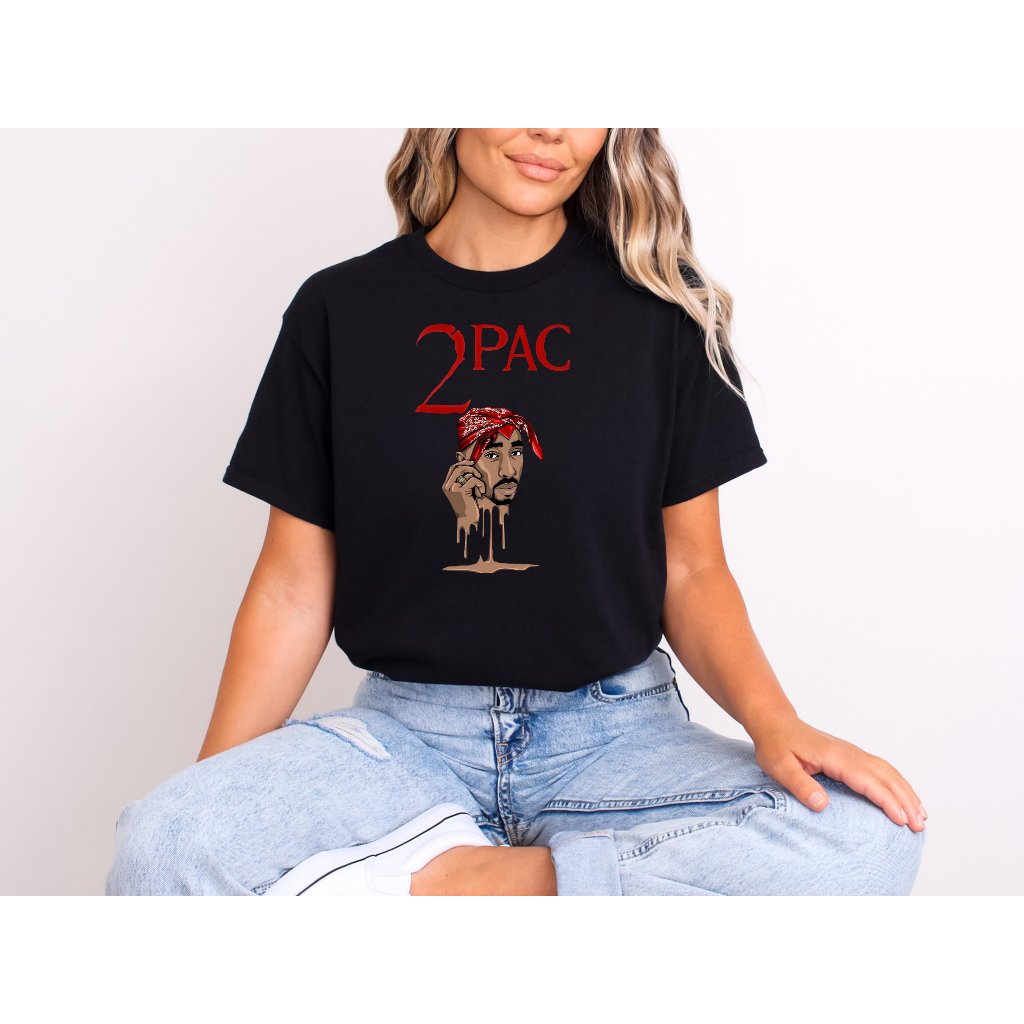 Camiseta feminina Tupac Caricatura Do Cantor Hip Hop Tendencia Bootlag ...