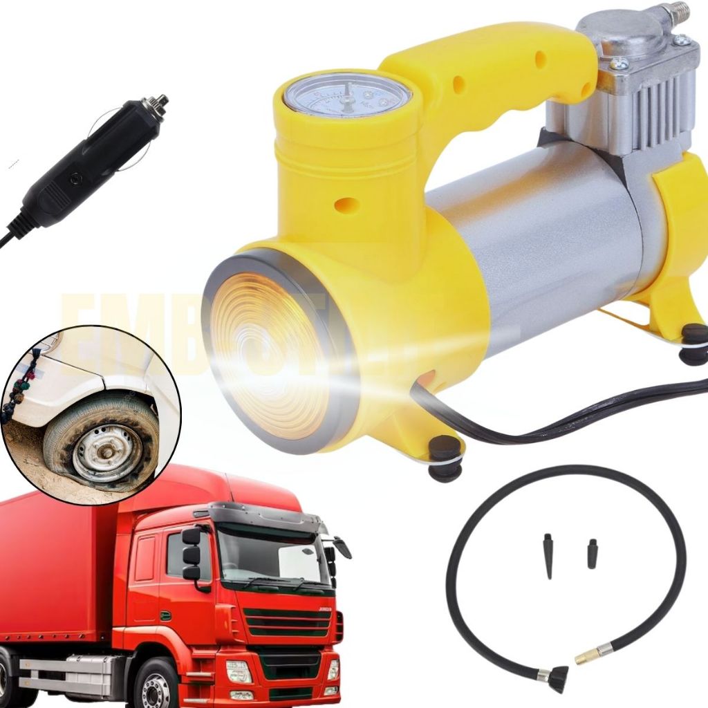 Bomba para Encher Pneu Compressor de Ar para Carro com Lanterna 12V ...