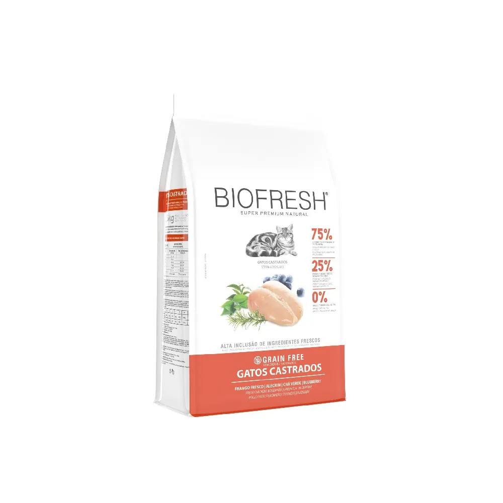 Ração Biofresh Gatos Castrados Frango 7,5kg