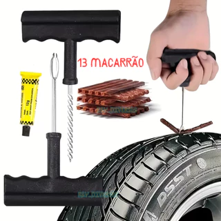 Kit Reparo Pneu Sem Camara Moto Carro + 10 Refis Macarrão Pneu em Oferta na Shopee
