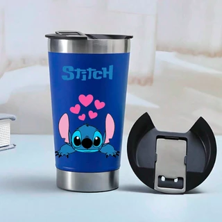 Copo térmico Stitch com tampa e abridor 473 ml