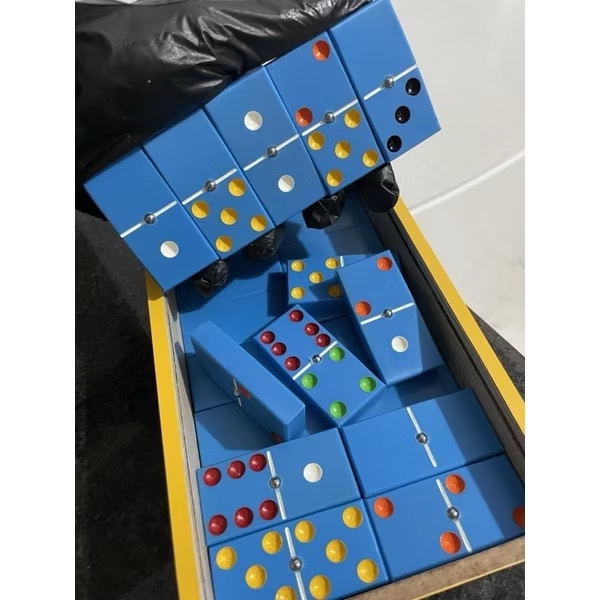 Dominó Profissional de Pvc Tamanho Medio - Espessura 1,4 Cm com Esfera Cor Azul