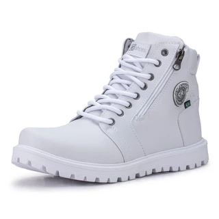 Coturno Masculino Branco Com Ziper Modelo Novo Crshoes Promoçao 9013
