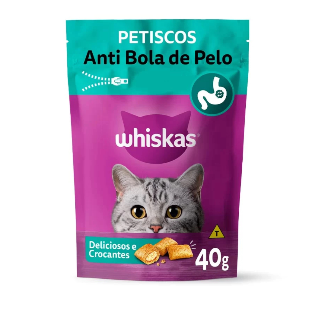 Petisco Temptations Anti Bola de Pelo 12un 40g | Caprioli - Detalhes