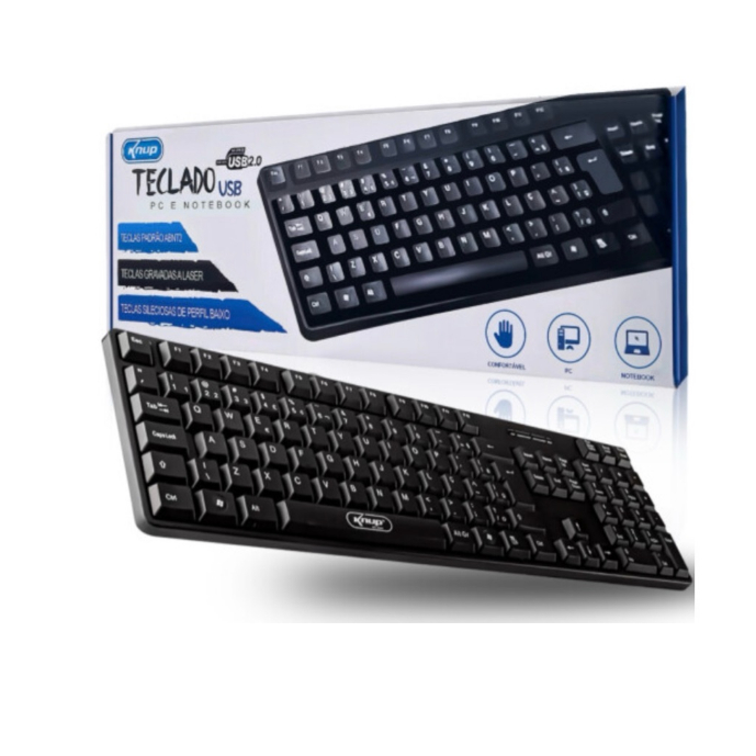 Teclado Gamer E Escritorio Knup Com Fio E Teclas Silenciosas De Perfil ...