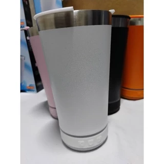 Copo térmico com caixa de som Bluetooth com led com tampa abridor