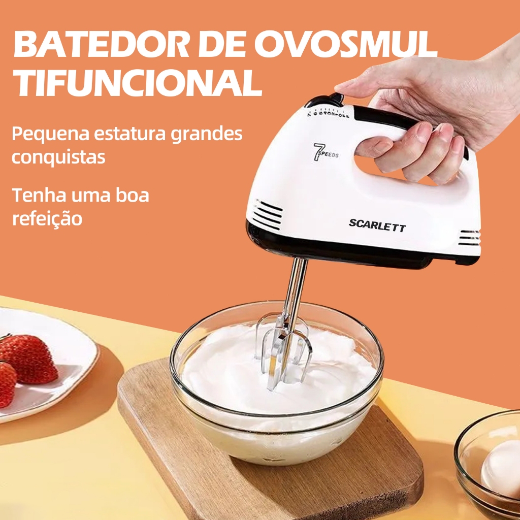 Batedeira Misturadora Leve De Mão Com 7 Velocidades 110V Bat