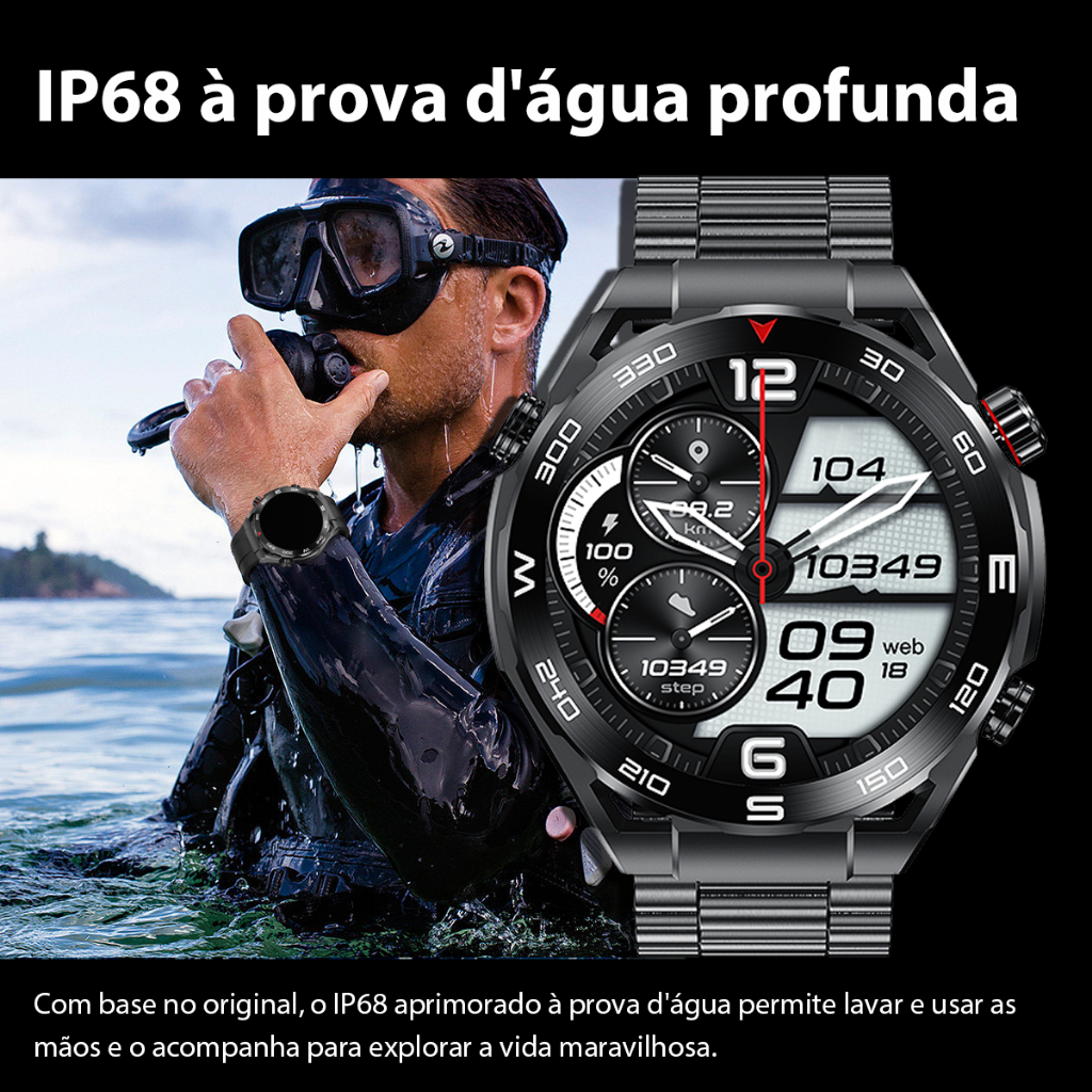Bazik smartwatch redondo MA11 Esportes Cardíaca 2GB NFC GPS GPT NOVO ...