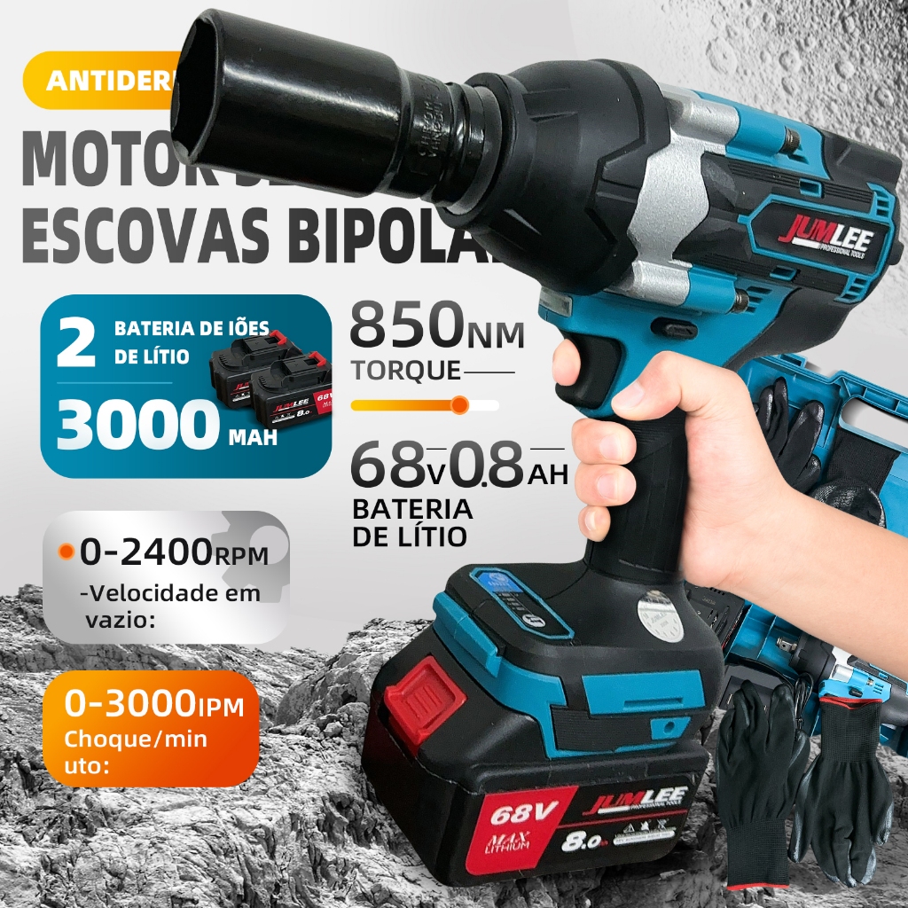 Parafusadeira E Furadeira De Impacto Solta Pneus Camiao 68v