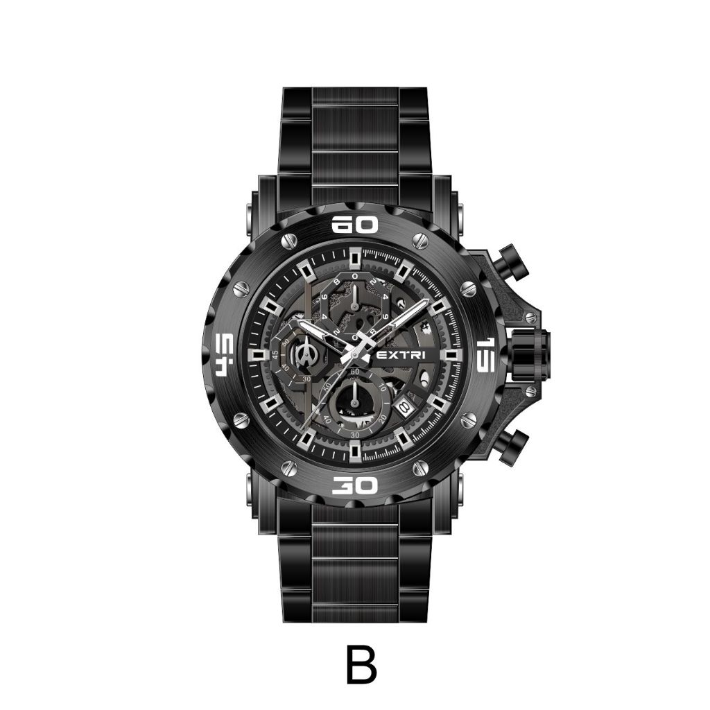 RELOGIO MASCULINO ELEGANTE A PROVA D'ÁGUA EXTRI MODELO X6106