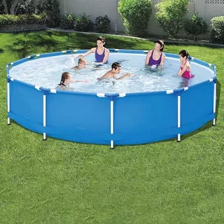 Piscina Circular Estrutural 7000 Litros Resistente Azul Mor