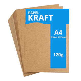 Folhas Papel Kraft 120g A4 Marrom Artesanato Papelaria Impressão Escola Alta Qualidade