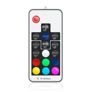 CONTROLE REMOTO RF17 PARA CONTROLADORES DE LED RGB E CONTROLADORES DE FAN
