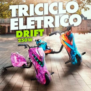 Triciclo Elétrico Infantil 8Polegadas Bluetooth Luz Led Brilhante - Com Garantia 3 Velocidades