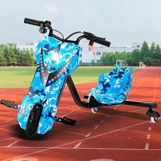Triciclo Elétrico Drift 8 Polegadas com Luz LED e Bluetooth MP3 3 Velocidades