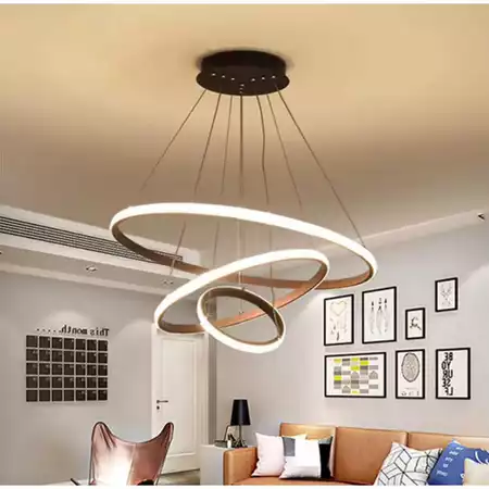 Lustre Arco LED Luminária Pendente 3 Anéis Aros Moderno Coisas Diferentes Para Casa Decoração MT291 MT292