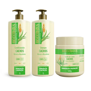 Kit Cachos Shampoo, Condicionador 1L E Banho De Creme 500g