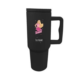 Copo Com Canudo Térmico de 1200ml Personalizado da Ba Girl Loira Paty Com O Seu Nome [C-06]