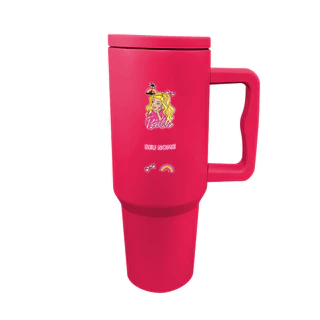 Copo Com Canudo Térmico de 1200ml Personalizado da Ba Girl Loira Com O Seu Nome [C-02]