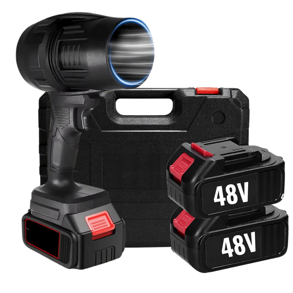 Soprador turbo portátil usb recarregável 2 baterias Bivolt forte