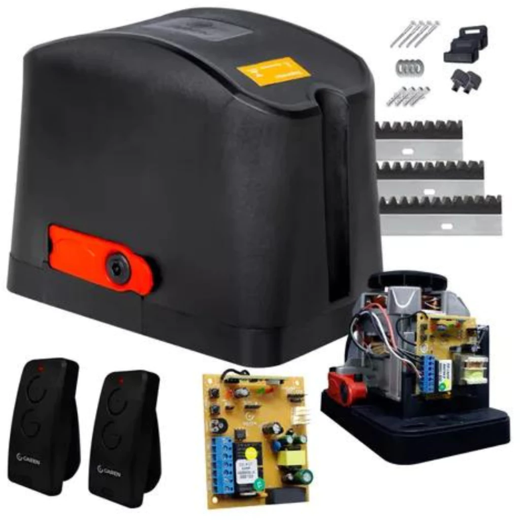 Kit Motor Para Portão Eletrônico Deslizante de Correr Garen DZ Casa 400 kilos