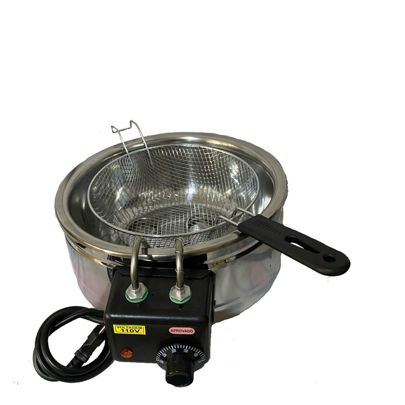 Fritadeira Elétrica Tacho Para Fritura 4L 100% Inox C/Cabo P