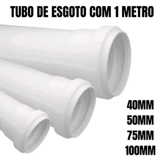 Cano Barra Tubo de Pvc Branco Para Esgoto 1mt