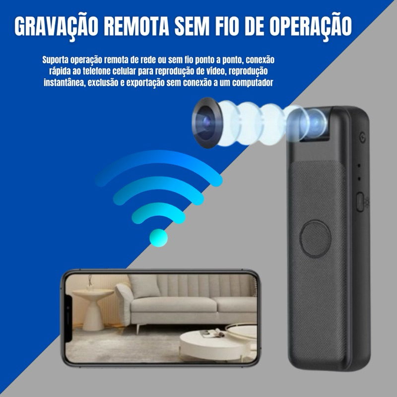 2 Modelos Mini Câmeras de Segurança Discreta Espiã Qualidade HD Sem Fio ...