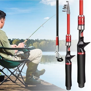 1.6M/1.8M/2.1M Vara de Pesca de Fibra de Vidro Telescópica Portable Ultralight Carp Pole