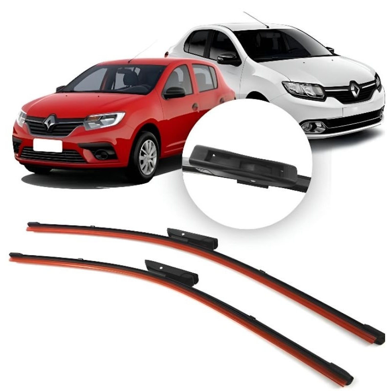 Par de Palhetas Original Renault Logan / Sandero (2014 em diante) Encaixe Baioneta