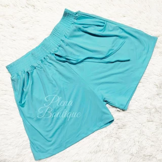 Shorts Feminino Poliéster Premium Casual Tecido Leve Refrescante com Bolso