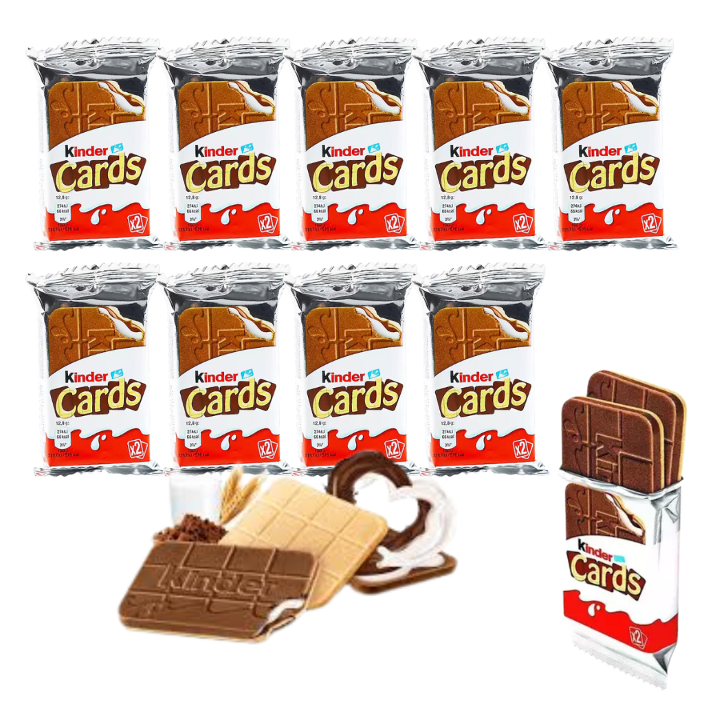 10 Kinder Cards Bolacha Com Recheio Kinder Avulso Importado | Shopee Brasil