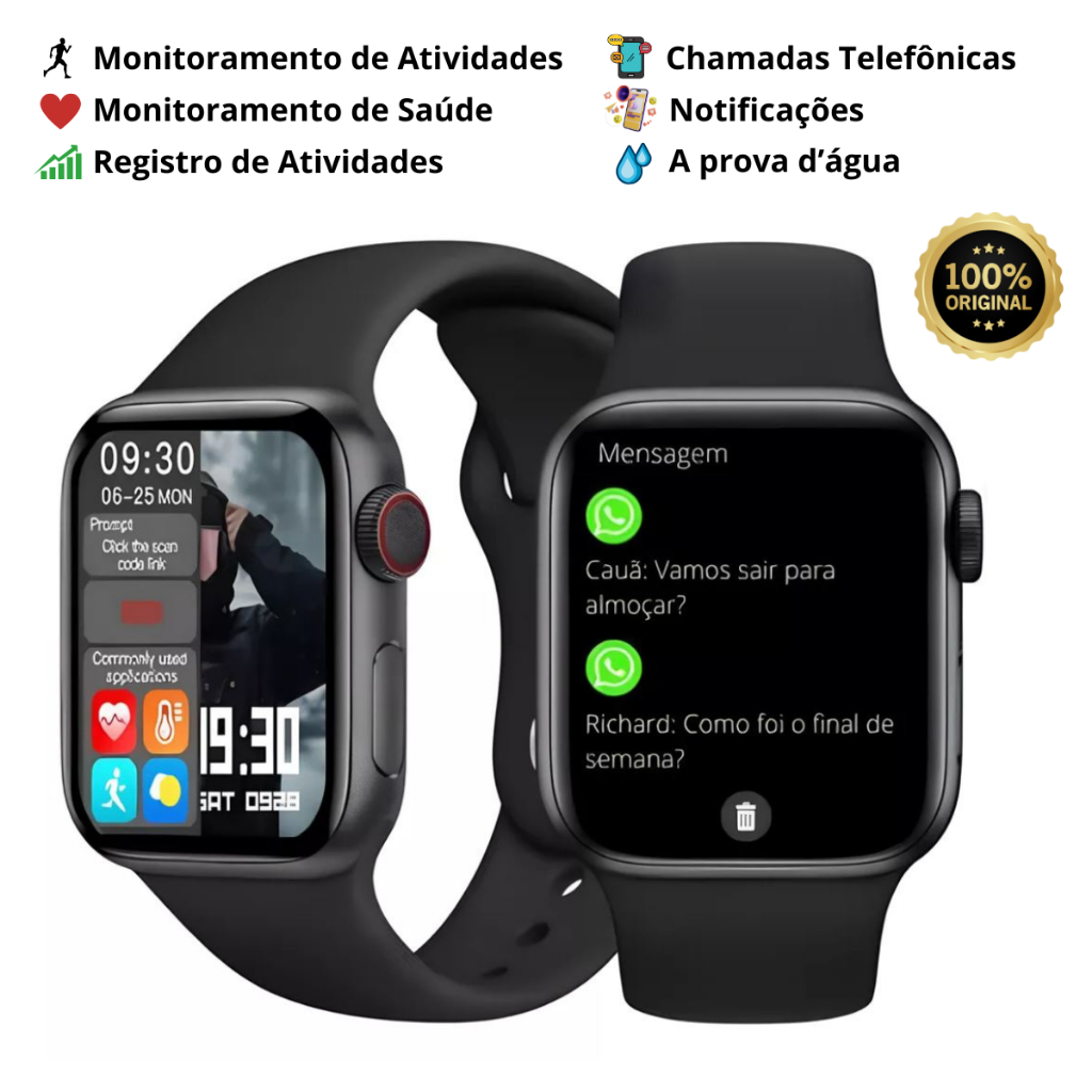 Smartwatch à Prova d'Água S8 Pro Relógio Inteligente Monitoramento ...