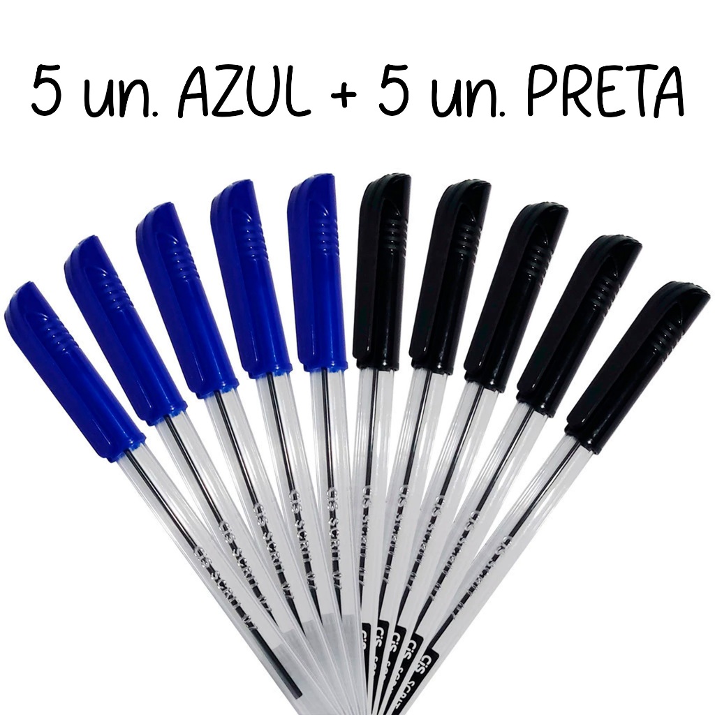 Caneta Esferográfica SCRIT Ponta Fina 0.7mm. Kit c/3/5/10/24