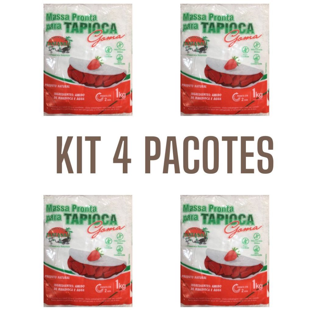 Tapioca Massa Pronta Pantanal 1 kg - kit 4un | Shopee Brasil