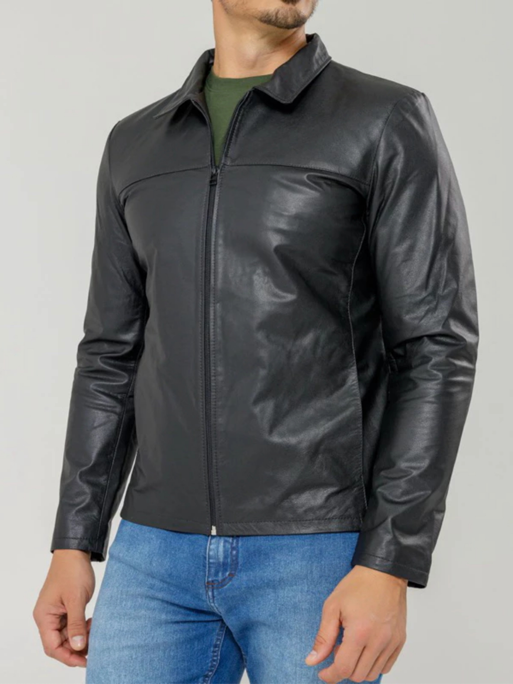 Jaqueta de Couro Legítimo Masculina Tradicional Búfalo Couros - Main Image