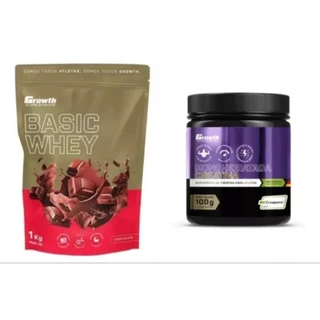 Kit Basic Whey Protein Growth Suplementos e Creatina Creapure 250G
