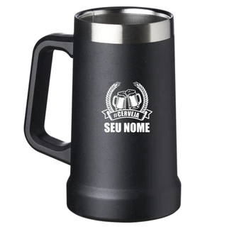 Caneca Térmica Inox Personalizado, Nome, Logo, Time, Faculdade 710ml