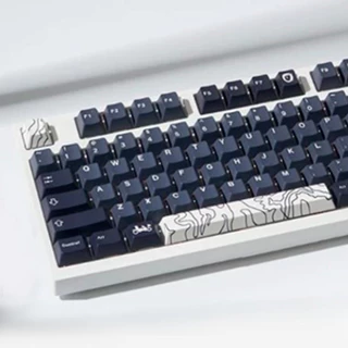 Keycaps com Design de Linhas Teclado Mecânico Personalizado Presente Topográfico Preto e Branco