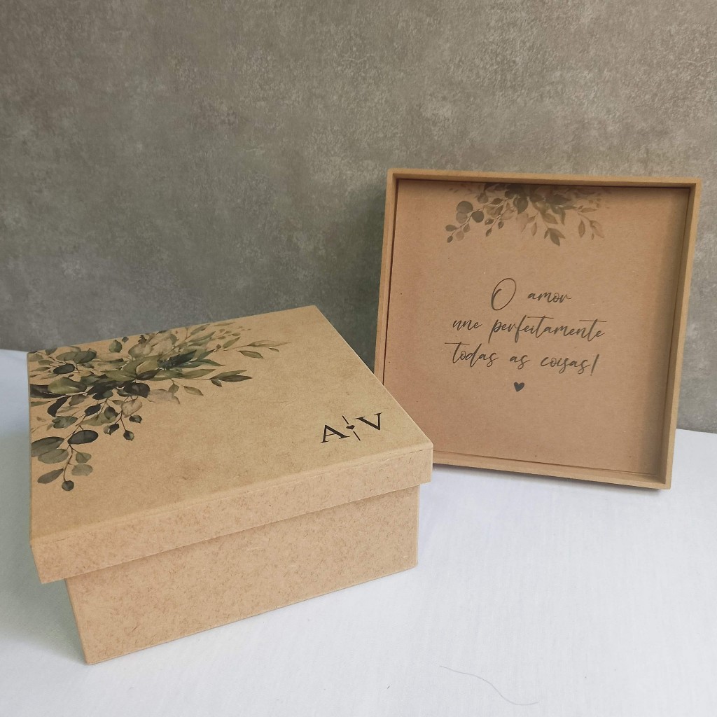 KIT com 2 Caixas MDF Personalizada para Casamento, Batizado, Tamanho ...