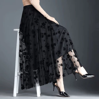 Saia de Tule adulta da moda feminina comprida longa para festa