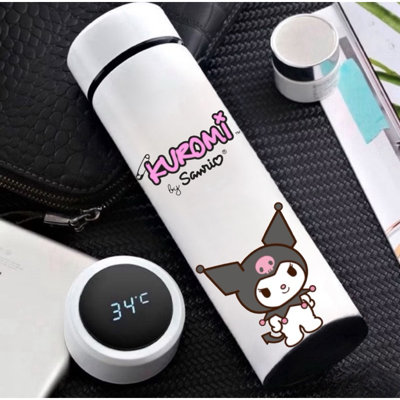 Garrafa Térmica Kuromi 500ml com Termômetro Digital | Shopee Brasil