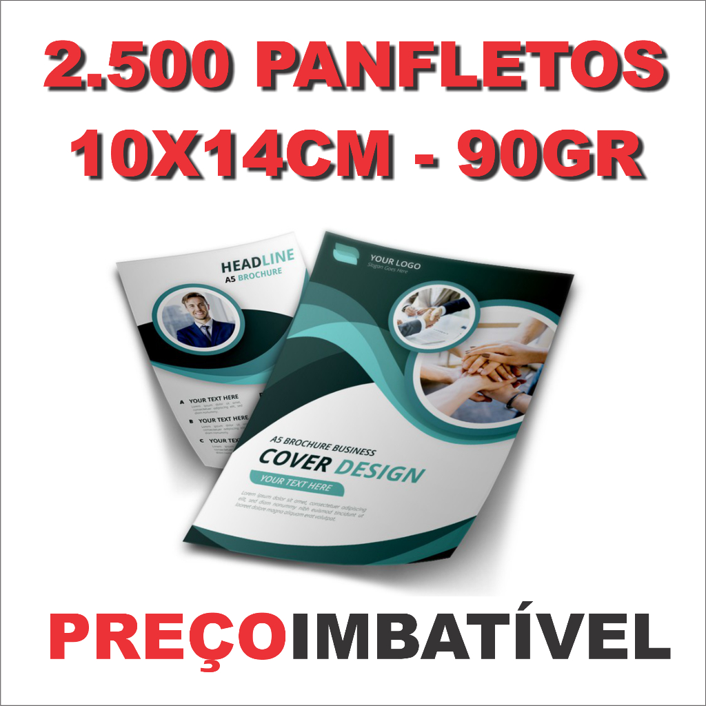 2500 Panfletos FRENTE E VERSO Folder Folhetos Impressão 10x14cm em ...