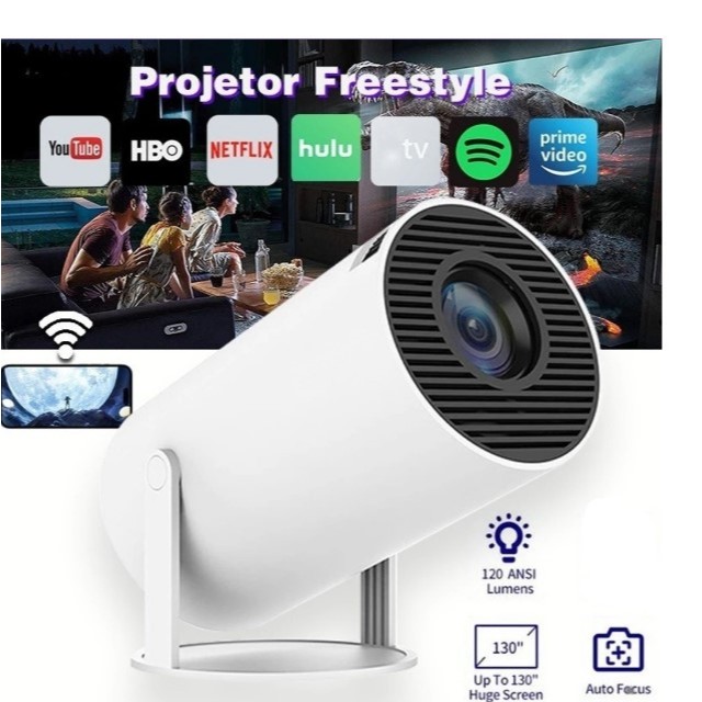Projetor Portátil Android Smart Wi-fi HDMI Bluetooth Cinema em Casa Hy300 Ultra HD Bivolt.. Cor Branca H-999 - 