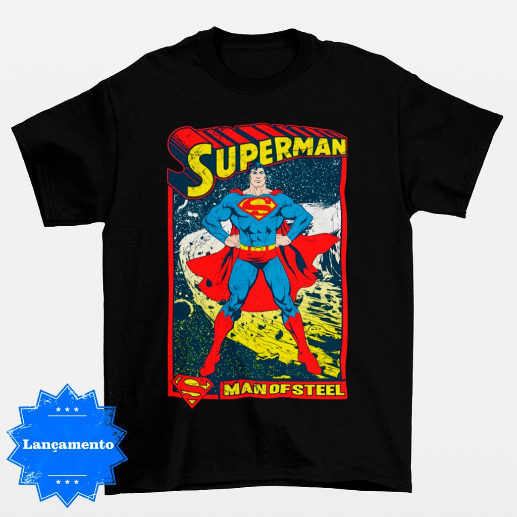 camiseta superman man of steel masculino Unissex em Algodão Confortável!
