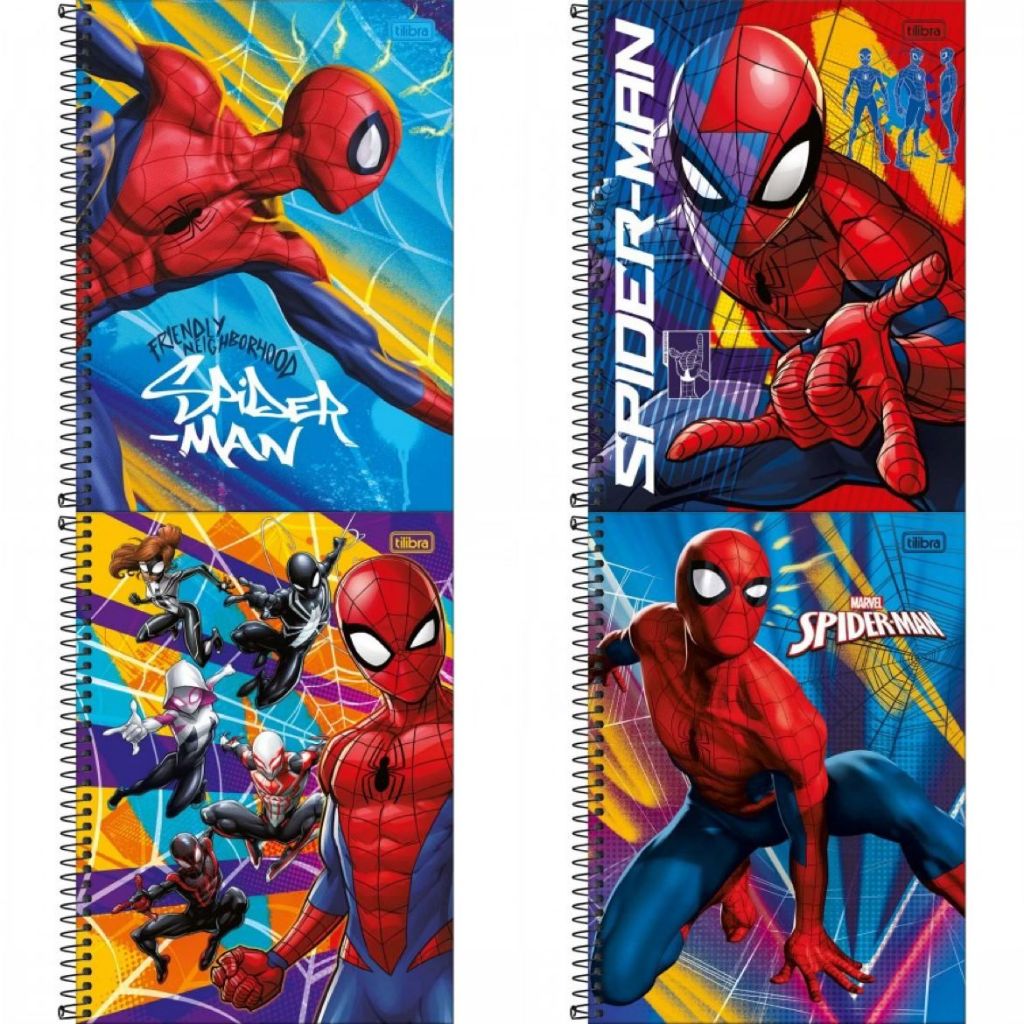 Caderno Universitário A4 200mm x 275mm 80 folhas Spider Man Tilibra ...