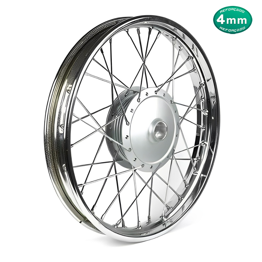 Roda Dianteira Ybr 125 2000 á 2008 Factor Alinhada Raio 4mm Tambor