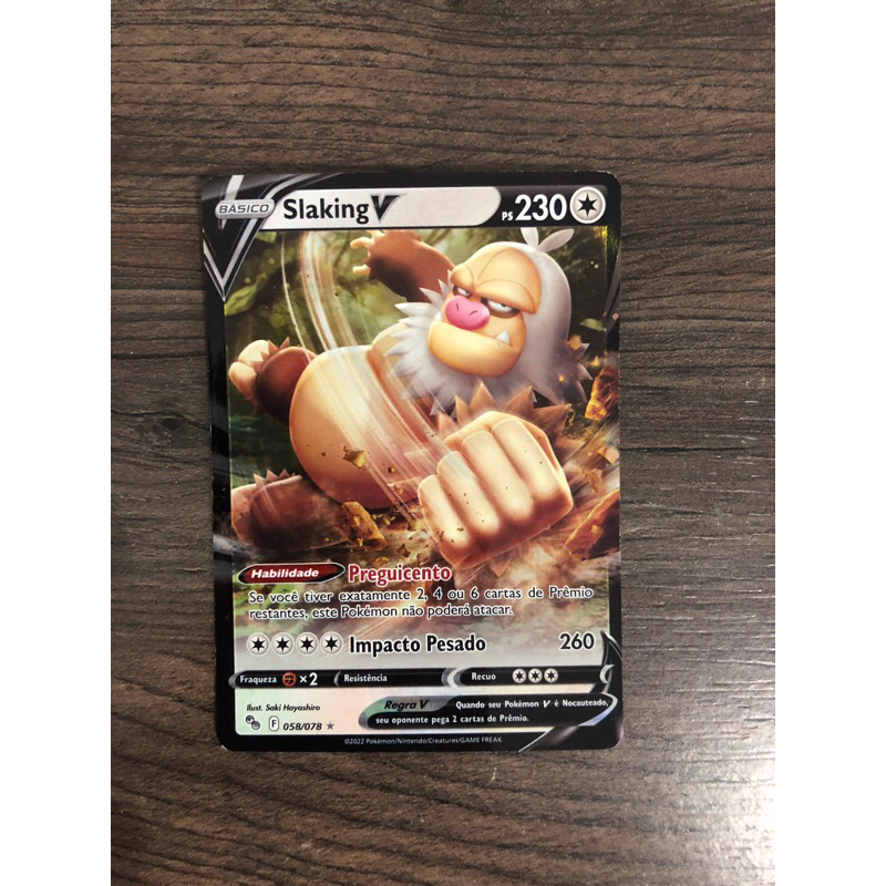 Carta Pokémon SLAKING-V Original Copag | Shopee Brasil